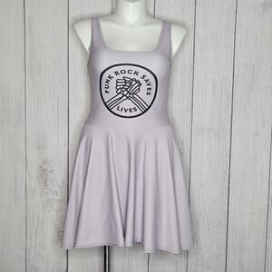 Punk Rock Saves Lives Purple Skater Dress, size Large